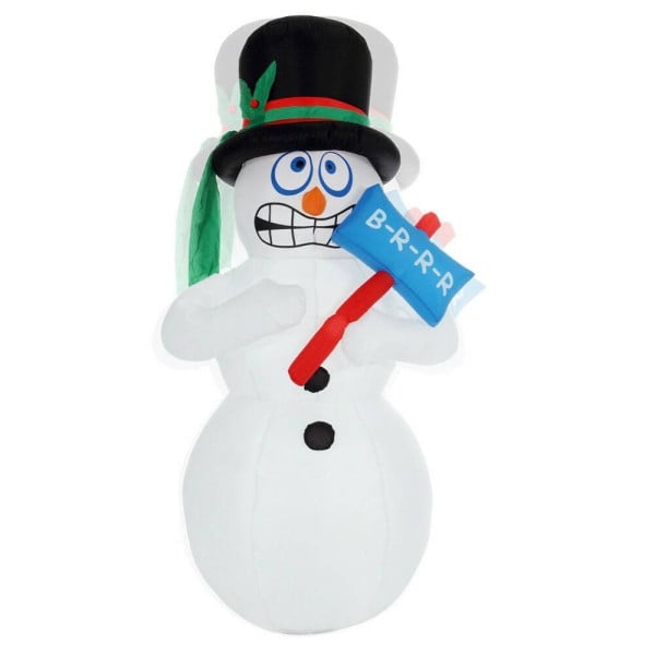 GONFIABILE PUPAZZO DI NEVE VIBRANTE 180CM EFFETTO TREMOLIO LED ESTERNO