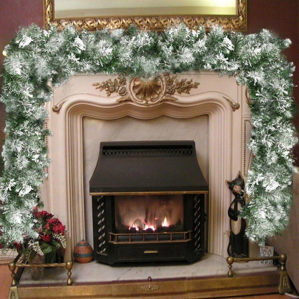 GHIRLANDA NATALIZIA INNEVATA ALBERO NATALE DECORAZIONI 270CM 200 PUNTE