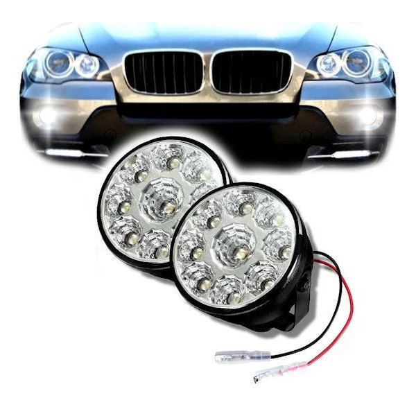 FARO FARETTO LED SMD AUTO COPPIA FARI FARETTI FENDINEBBIA SUV LUCI DIURNE RO90