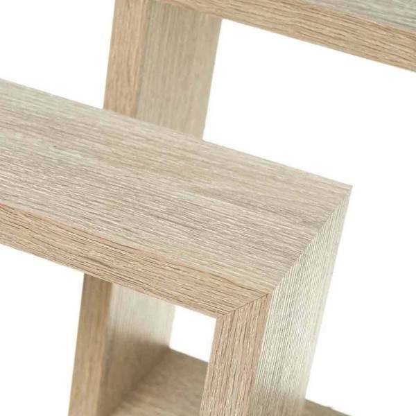 SET 5 MENSOLE da Parete Moderne Design esagonale in legno