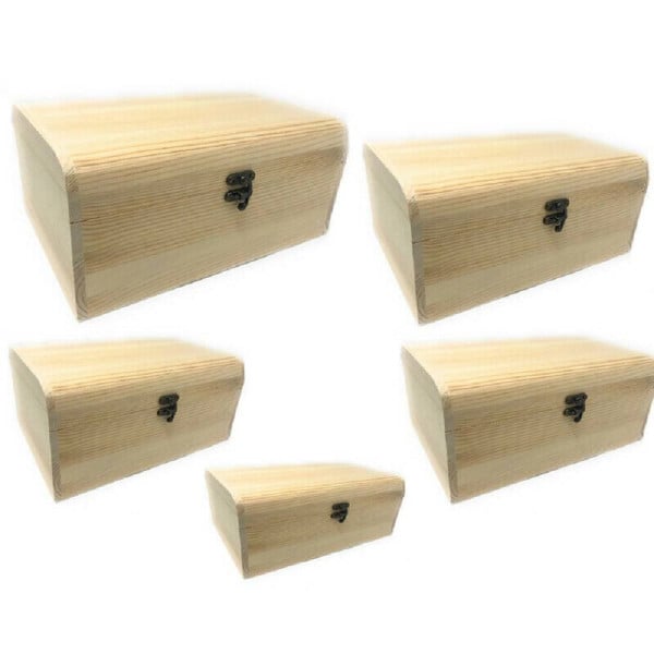 5 SCATOLE LEGNO MATRIOSKA BAULE DECOUPAGE SCATOLA COFANETTO PORTAGIOIE