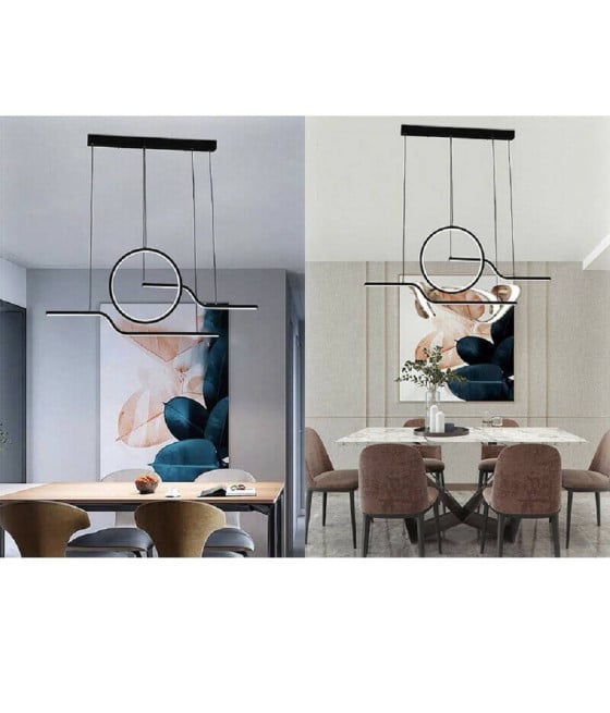 LAMPADARIO LED 32W LAMPADA STILE CONTEMPORANEO LUCE 6500 4000 NERO A44