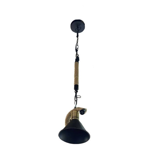 LAMPADARIO IN CANAPA PARALUME CAMPANA E27 STILE RETRÒ LAMPADA B24-1