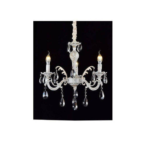 LAMPADARIO SOFFITTO CLASSICO 3BRACCI E14 VETRO EFFETTO CRISTALLO A01-3