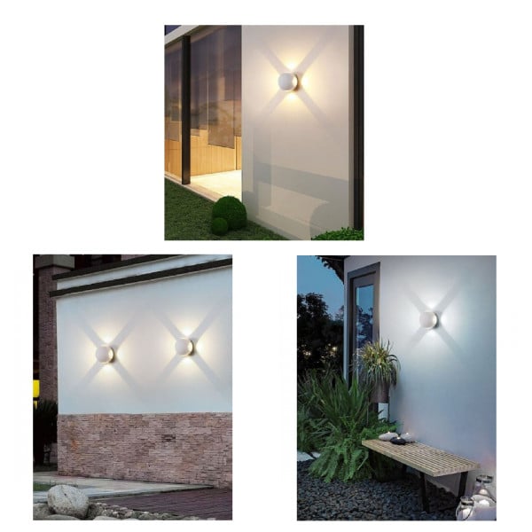 APPLIQUE SFERA 4 FASCI LUCE ESTERNO BIANCO LUCE 3000K 6000K 4000K ES58