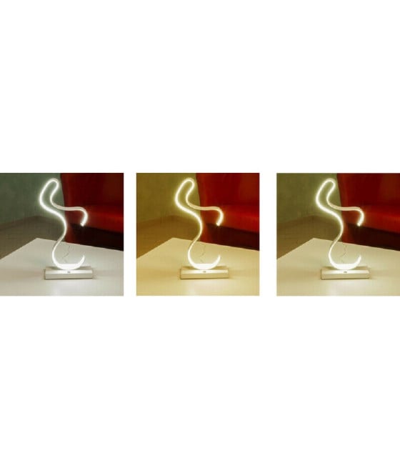 LAMPADA COMODINO CURVA LUME 12W MODERNO LUCE FREDDA CALDA NATURALE D03