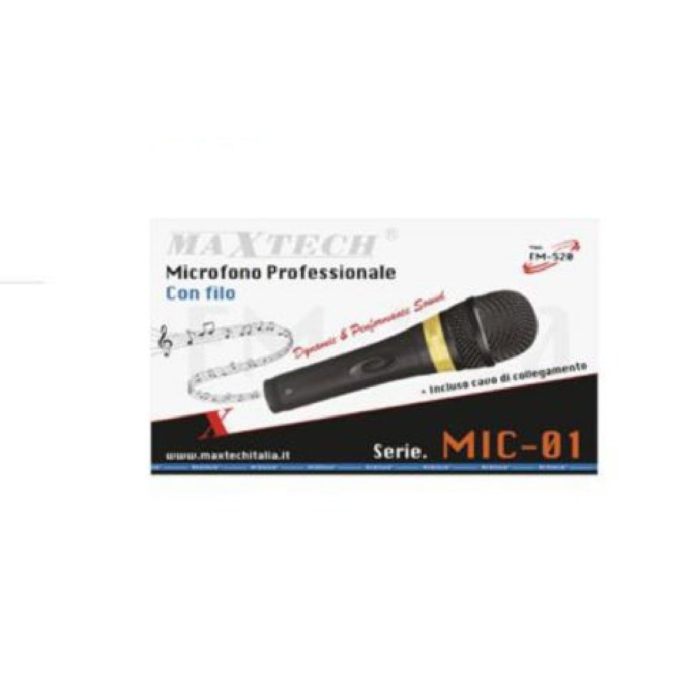 MICROFONO CON CAVO DINAMICO 3.2 MT XLR-JACK ON/OFF MIC-01 FM-868