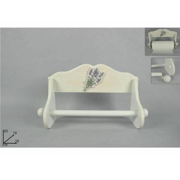 PORTA ROTOLO CARTA CUCINA PORTAROTOLO PARETE IN LEGNO BIANCO LAVANDA