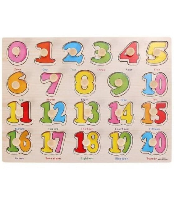 GIOCO GIOCATTOLO EDUCATIVO BAMBINI BIMBI PUZZLE 3D NUMERI LEGNO COLORA