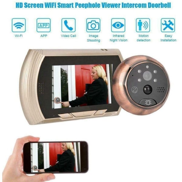 SPIONCINO ELETTRONICO WIFI DIGITALE SCHERMO 4.3 CAMPANELLO ELETTRONICO