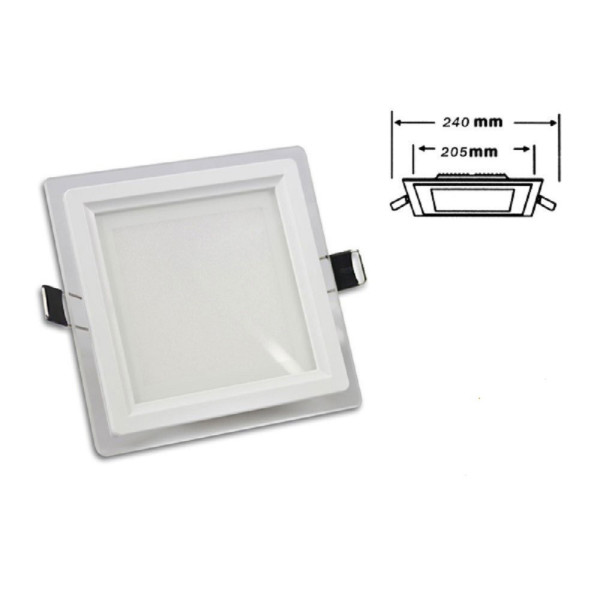 PANNELLO LED SLIM INCASSO QUADRATO 24W LUCE 3000K 6500K 4000K P-205E-Q