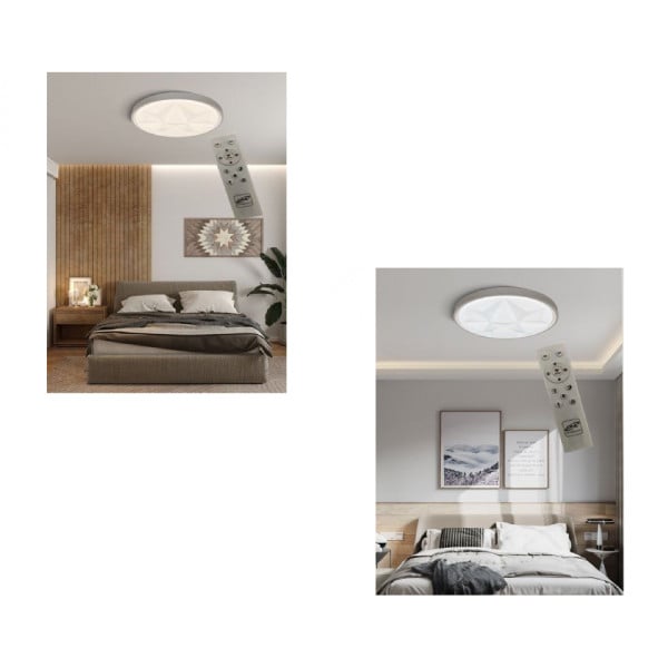 PLAFONIERA SMART DIAMOND LED 60W MODERNO TONDO LUCE 6500K 4000K PN06