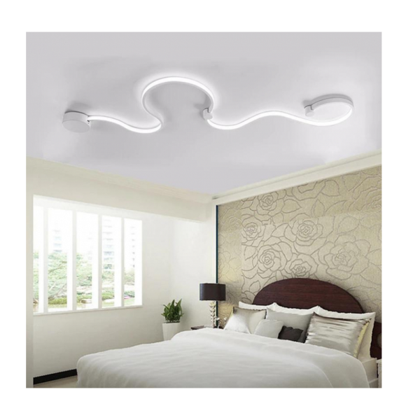 Applique moderno LED 28W bianco lampada curva snake luce parete