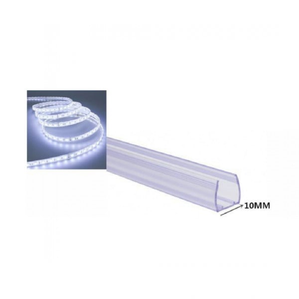 10 PROFILI PLASTICA 1MT SENZA COPERTURA STRIP LED STRISCE 10MM PS-10MM