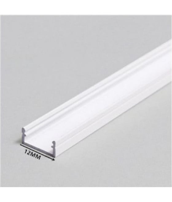 10Z PROFILO IN ALLUMINIO 1MT INCASSO SENZA COPERTURA STRIP LED AL12MM