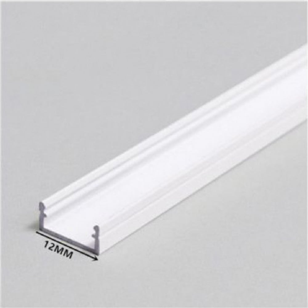 10Z PROFILO IN ALLUMINIO 1MT INCASSO SENZA COPERTURA STRIP LED AL12MM