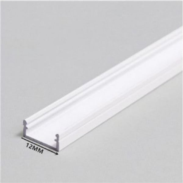 10Z PROFILO IN ALLUMINIO 1MT INCASSO SENZA COPERTURA STRIP LED AL12MM