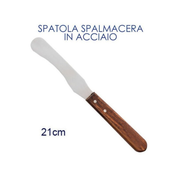 SPATOLA STENDICERA DRITTA INOX CON MANICO LEGNO ESTETISTA PROFESSIONALE
