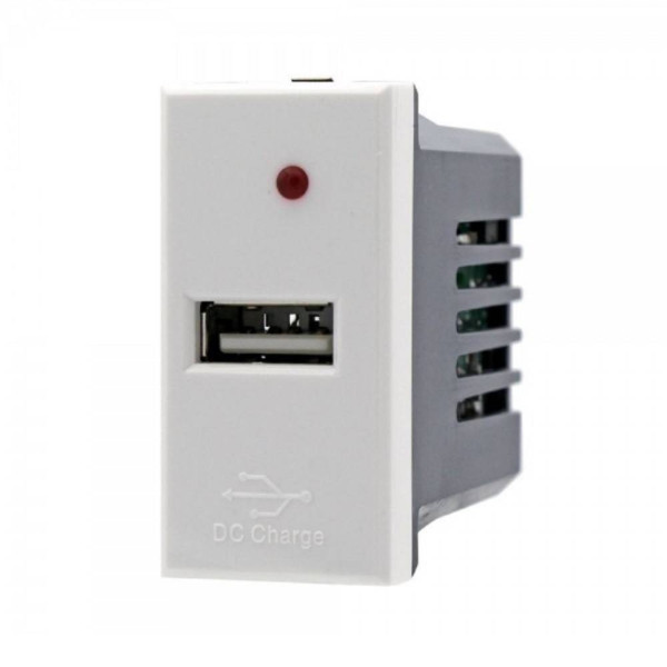 MODULO CARICATORE PRESA USB 5V 2,1A BIANCO COMPATIBILE BTICINO AXOLUTE