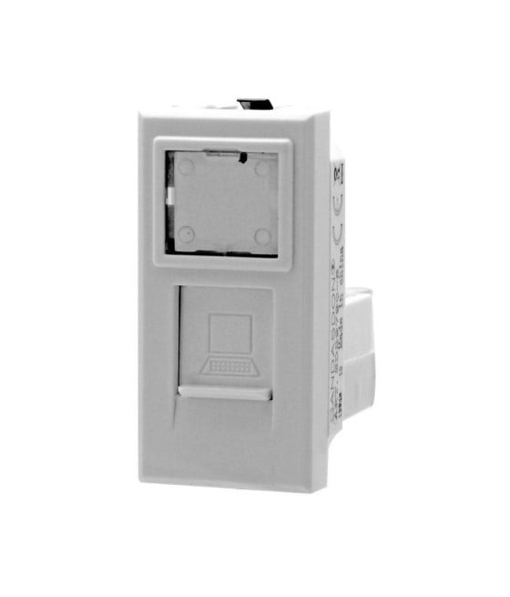 PRESA DATI CONNETTORE RJ45 BIANCO COPERCHIO COMPATIBIL BTICINO AXOLUTE