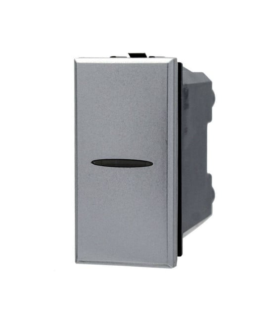 DEVIATORE 1P ASSIALE 16A UNIPOLARE SILVER COMPATIBILE BTICINO AXOLUTE