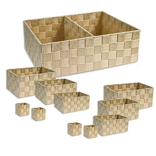 SCATOLE IN TESSUTO PORTA OGGETTI ORGANIZER DA BAGNO ARMADI SCAFFALI 79155