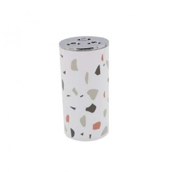 BICCHIERE PORTASPAZZOLINO 3 FORI GRANIGLIA BIANCO IN PLASTICA 69841