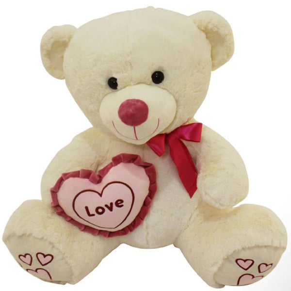 PELUCHE ORSO CON CUOREL 55CM PUPAZZO BAMBINI ORSACCHIOTTO MORBIDO SAN VALENTINO