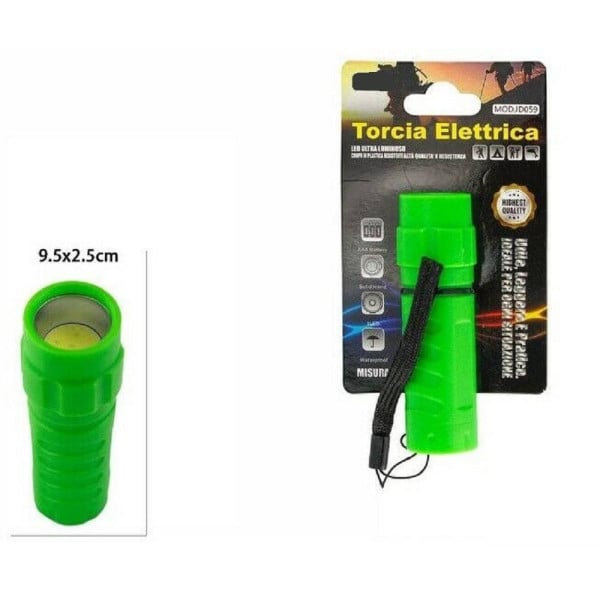 TORCIA ELETTRICA ULTRA LUMINOSA LUCE 1LED IMPERMEABILE CAMPEGGIO JD059