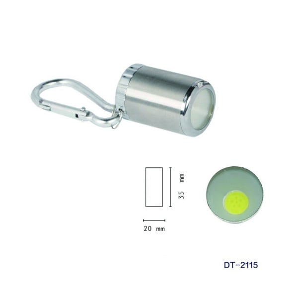 SET 2 MINI TORCIA TORCE PORTACHIAVI LED COB TASCABIL ALLUMINIO DT2115