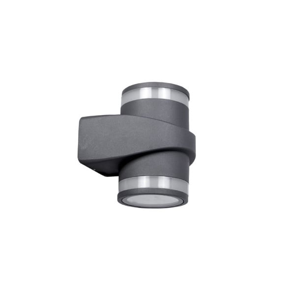APPLIQUE ALLUMINIO 2X7W DOPPIA EMISSIONE CORPO GRIGI LUCE 4000K XC9288