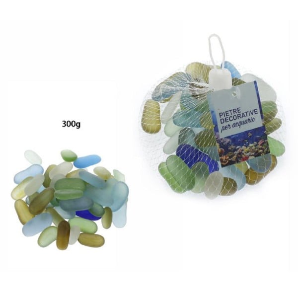 PIETRE SASSI DECORATIVI ACQUARIO COLORATI 300GR DECORAZIONE PIANTE GIA