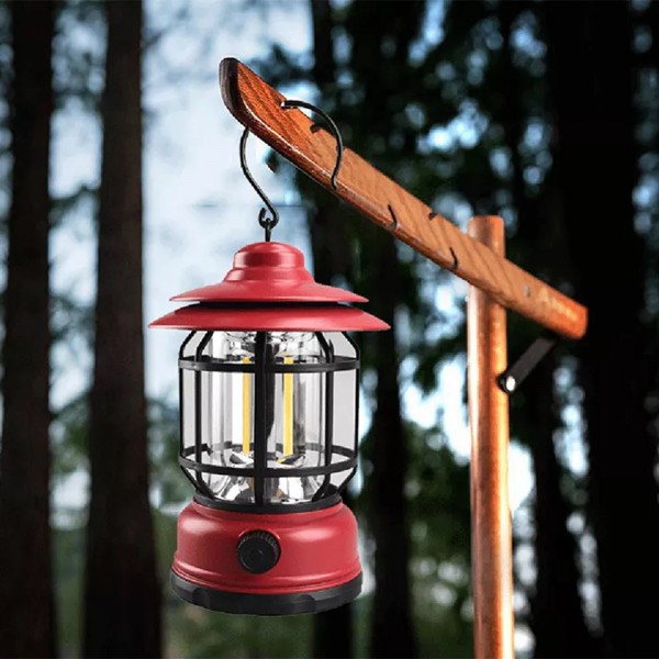 Lampada da campeggio portatile lanterna dimmerabile continua ricarica USB  lampada a sospensione a LED retrò luce per tenda per illuminazione esterna da  campeggio - AliExpress