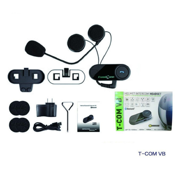 HEADSET INTERFONO INTERCOM CASCO MOTO AURICOLARE BLUETOOTH T-COM VB