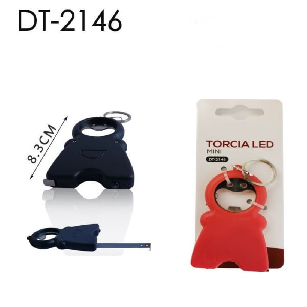 SET 3 MINI TORCIA LED PORTACHIAVI OMINO TASCABILE APRIBOTTIGLIA METRO
