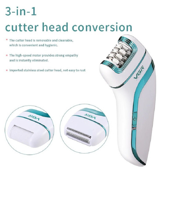 VGR V-713 Epilatore Professionale 3in1 Ricaricabile Depilazione Precisa