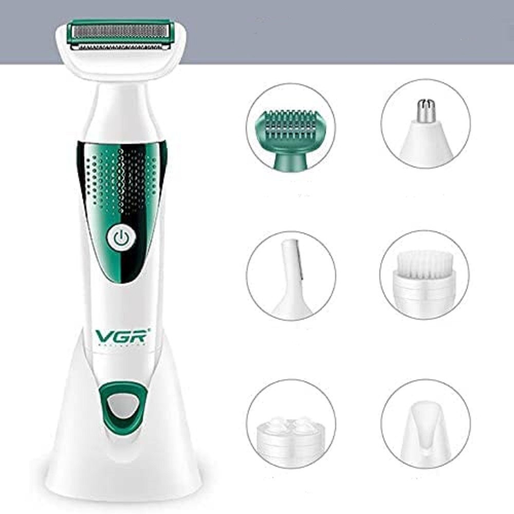 VGR V-720 Kit Epilatore 5in1 Donna Trimmer Rasoio Testine Intercambiabili