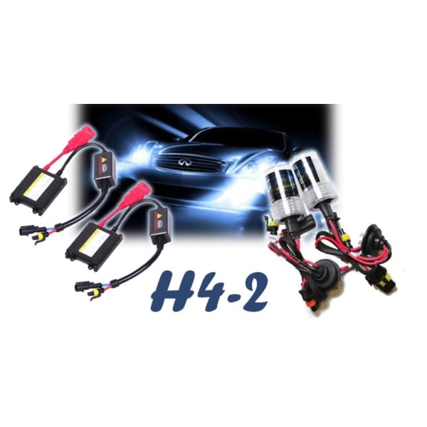 KIT HID LUCI LAMPADE LAMPADINE H4-2 XENO 6000K FARI XENON CENTRALINE PER AUTO