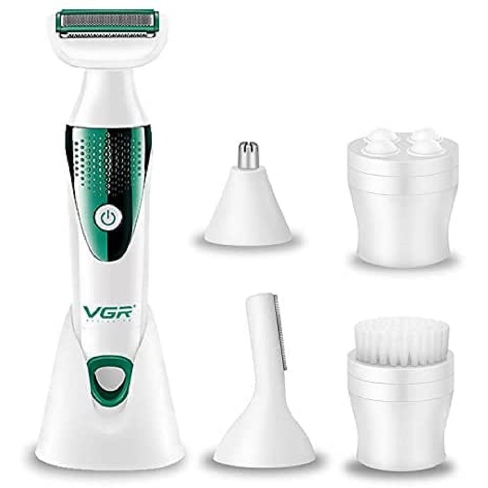 VGR V-720 Kit Epilatore 5in1 Donna Trimmer Rasoio Testine Intercambiabili
