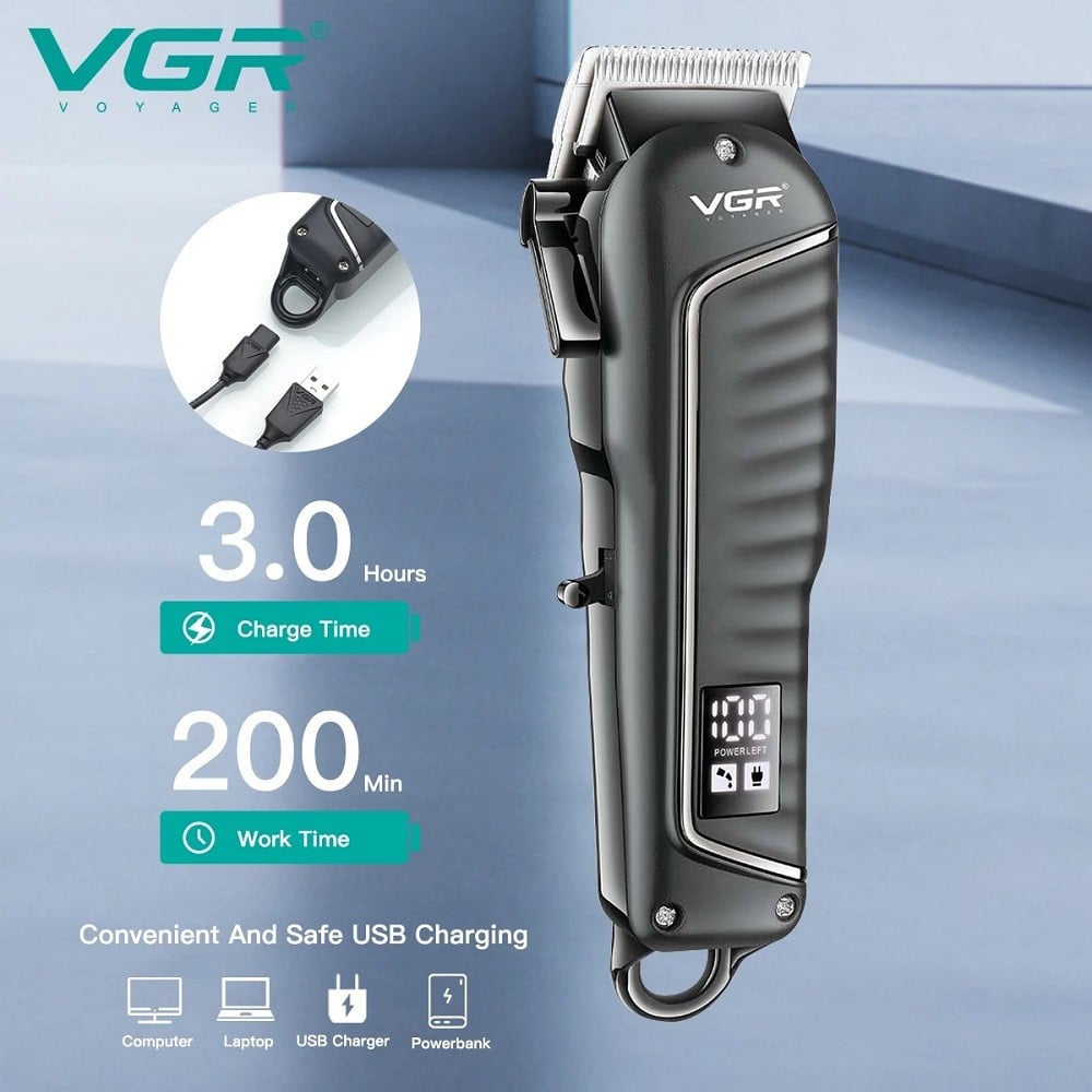 Tagliacapelli Professionale VGR V-683 | Clipper Barber Rasoio Regolabarba