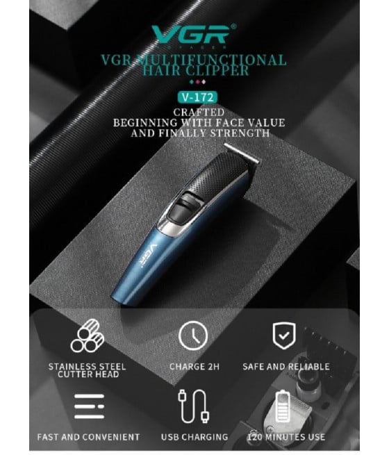 VGR V-172 Kit Tagliacapelli Professionale Trimmer Barber Rasoio Barba