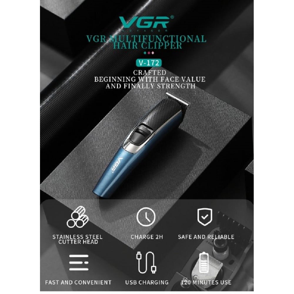 VGR V-172 Kit Tagliacapelli Professionale Trimmer Barber Rasoio Barba