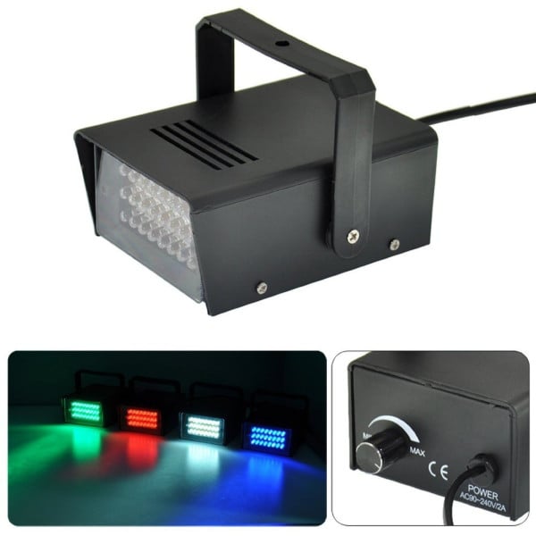 Strobo discoteca luce effetto flash DJ disco stroboscopica Mini BLU ROSSO GIALLO