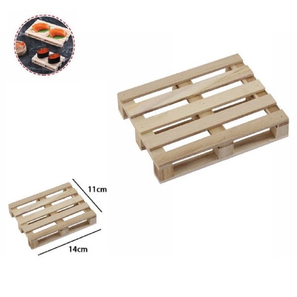 SET 2 MINI PALLET DI LEGNO BANCALE VASSOI PIATTO SOTTOBICCHIERE 74032A