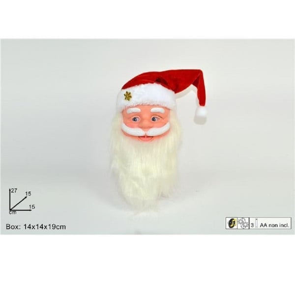 VISO DI BABBO NATALE CON MUSICA MOVIMENTO DECORAZIONE ADDOBBO NATALIZI