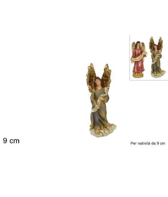 STATUINA ANGELO 9 CM PER PRESEPE IN RESINA DECORO NATALE NATIVITA'