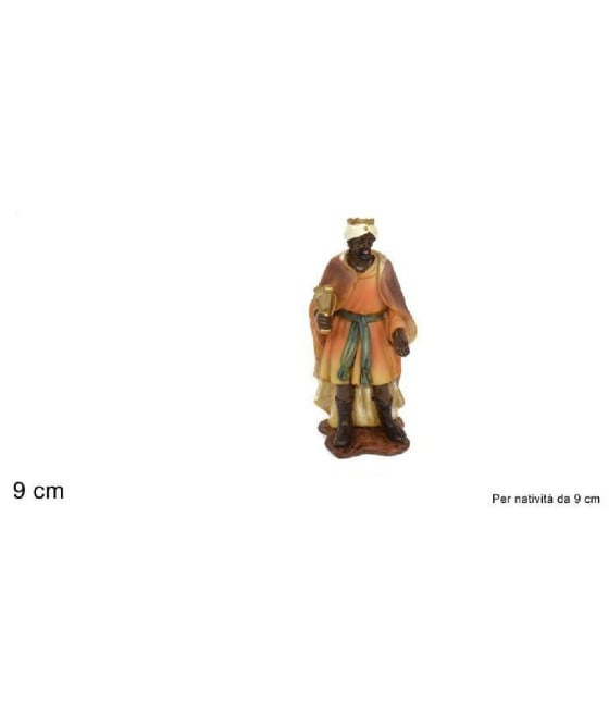 STATUINA BALDASSARRE 9 CM PER PRESEPE IN RESINA DECORO NATALE NATIVITÀ