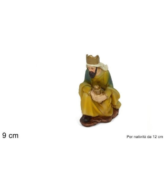 STATUINA GASPARE 9 CM PER PRESEPE IN RESINA DECORO NATALE NATIVITA'