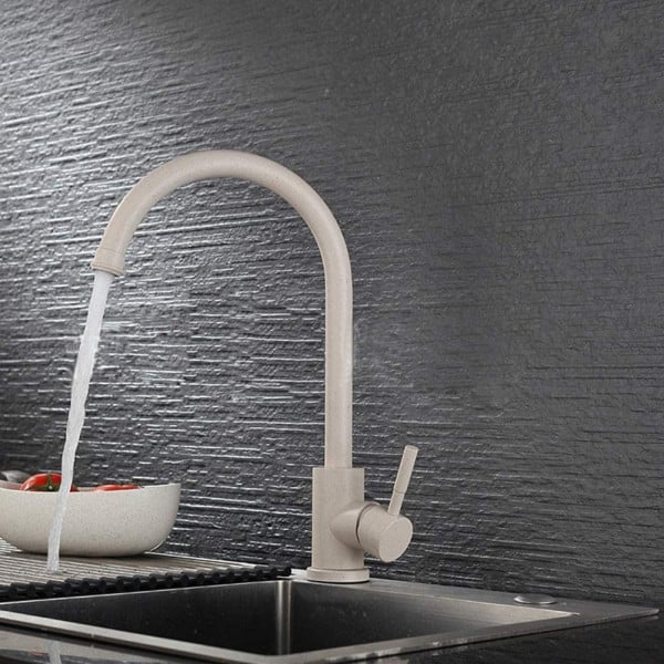 MISCELATORE RUBINETTO LAVELLO CUCINA CANNA ALTA AVENA FRAGRANITE MARRONE BEIGE