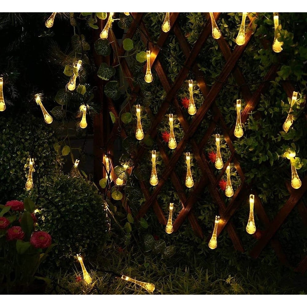 CATENA 50 GOCCE LUMINOSE LED AD ENERGIA SOLARE IP44 LUCE CALDA XC-4806